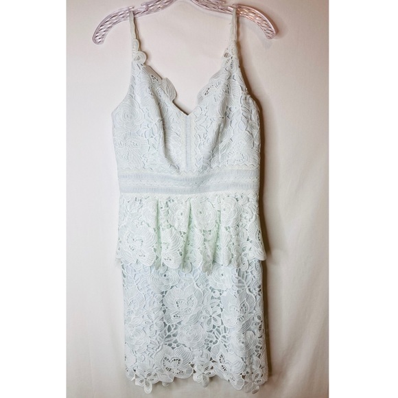 NWT Ted Baker lace peplum dress mint white 2 6 Medium free shipping designer - Picture 7 of 15